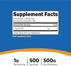 Nutricost L-Lysine Powder 500 Grams - Pure L-Lysine, Non-GMO, Gluten Free