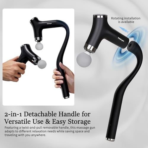 Sfozstra Deep Tissue Massage Gun: Handheld Electric Percussion Muscle Massager with 12-Speed Intelligent Feedback System & AI-Powered Response - Detachable Extended Handle for Back Leg Pain Relief