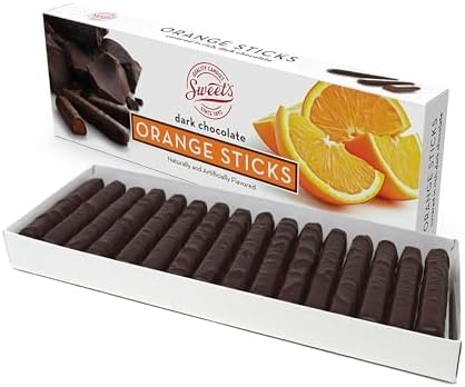 Sweet Candy Company Dark Chocolate Fruit Flavored Sticks - Gourmet Chocolate Covered Sticks, Orange, Blueberry, Cherry, Raspberry, Gift Idea for Holidays, Gluten Free, Kosher - 10.5 oz Box (Pack of 5)