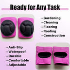 Women' s Work Knee Pads for Gardening Cleaning Flooring, Thick Padded Foam Knee Pads for Large Legs, Comfortable Female Knee Protectors for Kneeling on Hard Concrete Tile Floors, Pink Extra Large