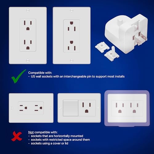 Electric Toothbrush Wall Charger for US Socket for Oral-B/Braun (Excludes iO 7–10, Pulsonic) | Portable Oral-B Charging Station, Wireless, IPX7 Seal, with 2 Compatible Toothbrush Heads