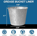 15 Pack Grease Bucket Liner Griddle Accessories, Aluminum Foil Grease Catcher Cup Liner for Traeger Traeger Pro Series, Pit Boss, Pellets Smoke, Grill Accessories Drip Tray Liner