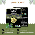Buddha Teas - Organic Sarsaparilla Root Tea - Herbal Tea - Digestion & Skin Health - With Antioxidants & Minerals - Clean Ingredients - Caffeine Free - OU Kosher - 18 Tea Bags (Pack of 1)