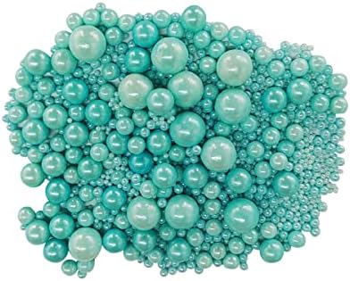 Edible Blue Sugar Pearls Candy Sprinkles 120G/ 4.23Ounce Baking Cake Sprinkles Cupcake and Cake Topper Cookie Decorations Wedding Party Valentines Halloween Christmas Supplies