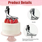 Mr & Mrs Wedding Cake Topper - Black Mirror Acrylic Bride and Groom Cake Decoration for Weddings, Anniversaries, Proposals & Engagement Parties (Style 3)