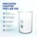United Scientific™(5L) 5000mL Beaker - Low Form Griffin, 3.3 Borosilicate Glass Beaker, Double Scale Graduated Chemistry Glassware, Pour Spout, Beaded Rim & Autoclavable Laboratory Glassware, 1 Each