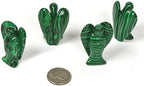 Justinstones Carved Synthetic Malachite Gemstone Peace Angel Pocket Guardian Angel Healing Statue 2 inch