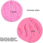 AKOAK 2 Pcs Feather Silicone Fondant Mold,DIY Handmade Baking Tools for Fondant Chocolate Candy Cake Decoration Polymer Clay and Crafting