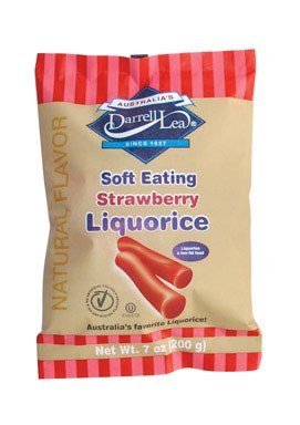 Darrell Lea Red Strawberry Soft Eating Liquorice, 7-Ounce Bags (Pack of 8) ( Value Bulk Multi-pack)