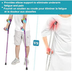 Folding Crutch (x1 Unit) Forearm Crutch Anti-Drop Cuff Reduces the Hassle of Picking Up Forearm Crutch，Comfortable Grip and Wear-Resistant, Non-Slip Forearm Crutch (Single Violet)