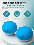 SPORTS WORLD VISION 3PCS Blue Bear Range Contact Lens Cases | Cute Animal Lens Holder Case | Lightweight, Portable & Distinctive Design |Contact Lens Travel case, Storage/Soaking Lens Solution Box