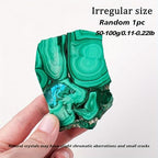 1Pc Natural Malachite Slices,50-100g Small Size Raw Stone Green Mineral Specimen DIY Material Energy Crystal，Polished Pocket Palm Stone