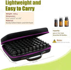 BLIRITEL 60 Bottles EVA Essential Oils Organizer, Hard Shell Essential Oil Storage Carrying Case, Essential Oils Holder Traveling Bag with Foam Insert, Holds 5ml,10ml,15ml Essential Oils (Purple)