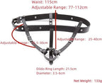Chastity Belt Harness Strap On Dildo String Chastity Cage Anti-Off Device Adjustable Leather Chastity Belt Masturbation Panties SM Bondage Sex Toy