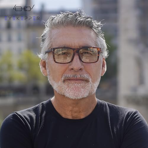 Eyekepper Oversized Reading Glasses Square Large Blue Light Readers for Men Women
