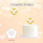 Holy Spirit Cake Topper, White Dove Cake Decor, Gold Glitter Baptism Cake Topper for Religious Baby Shower/Wedding Anniversary Party Decoration