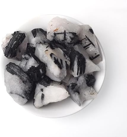 Erliway 1.25-2" Large Black Tourmaline Raw Crystals, Natural Rough Tourmaline Crystal, Healing Crystals Stones for Tumbling, Cabbing, Fountain Rocks, Decoration, Polishing Wire Wrapping Wicca & Reiki