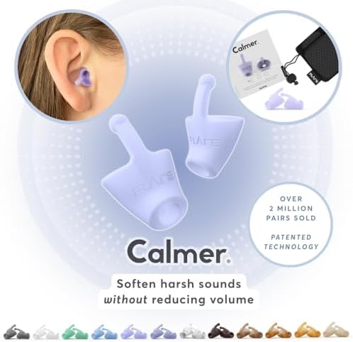 Flare Audio Calmer – Earplugs Alternative for Sound Sensitivity | Reduces Stress from Everyday Noise | No Muffling | Soft Reusable Silicone | Soft Purple | 1 Pair (Pack of 1)