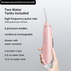 Water Flosser Equipped with Two Water Tanks for Home and Travel,3 Modes Dental Oral Irrigator,Portable,IPX7 Waterproof,Powerful Battery Life, Water Dental Flossers for Teeth (Pink)