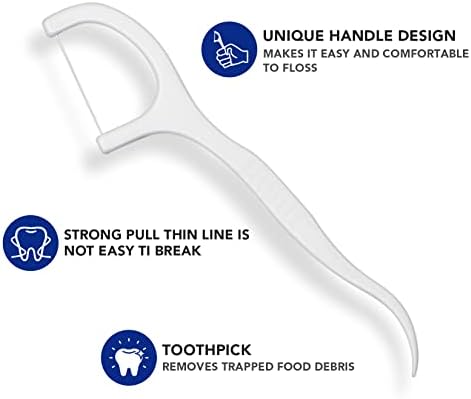 RAZOKO Dental Floss Picks High Toughness Professional Toothpicks Sticks 4-Pack(200pcs) with Portable Case and Dental Picks Perfect for Family,Hotel,Travel