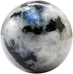 Amazing Gemstone Rainbow Moonstone Crystal Ball with Stand - 2 Inches Crystal Sphere Meditation Balls for Witchcraft and Decorative Balls