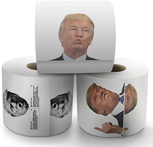 Gagster Donald Trump Toilet Paper - 3 Ply Funny Novelty Gag, 200 Sheets, Prank Gift Pack (2 Rolls Trump Images, 1 Roll Funniest Tweets) 3-pack