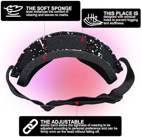 Motorcycle Goggles ATV goggles UTV MX Offroad Riding Goggles,Ski Goggle Windproof Dustproof Scratch Resistant Anti UV