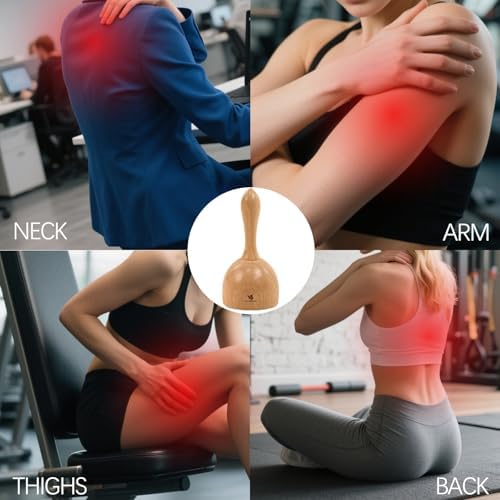 Wooden physical therapy cups, physical therapy massage tools for body shaping lymphatic detoxification, fat reduction, relief of muscle tension and pain, both men and women with wooden massager