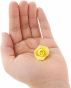 Global Sugar Art Rose Sugar Cake Flowers, Yellow, Unwired Very Small, 18 Count by Chef Alan Tetreault.