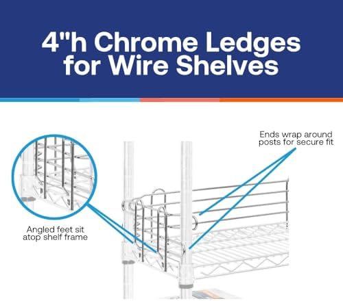 Shelving Inc. 18" w Ledge for Wire Shelving, 4 Count