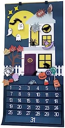 2023 Halloween Advent Calendar for 31 Days Hanging Countdown Calendars with Pendant for Home Door Wall Decoration Wall Hanging