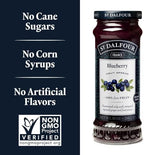 St. Dalfour Blueberry Fruit Spread - 10oz - 100% from Fruit, No Artificial Ingredients, Non-GMO, No Cane Sugars, All Natural, Made in France