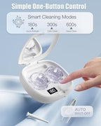 Ultrasonic Contact Lens Cleaner Machine – Portable, Rechargeable Cleaning Kit with 4 Contact Lens Solution Cases, Applicator & Removal Tools – for Travel & Home Use (White)