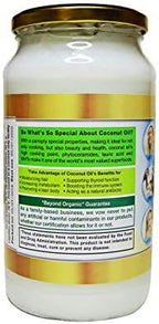 Coconut Country Living's Extra Virgin Coconut Oil in Glass Jar- Cold Pressed, Unrefined organic Superfood for Hair, Skin, Beauty, Cooking - Keto & Paleo Diet Friendly - 33.81 oz