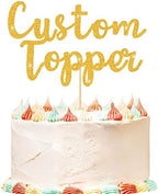 Personalized Cake Topper Birthday Cake Toppers 11 Colours Wedding Cake Topper with Any Text Age Glitter Double Sided Cake Decoration for Anniversary Baby Shower Graduation(Gold)