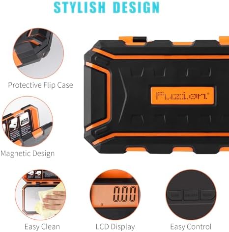 Fuzion Digital Pocket Scale, 500g x 0.01g Gram Scale, Mini Scale 6 Units Jewelry Scale with LCD Display, Tare Function for Food, Jewelry, Coin, Coffee