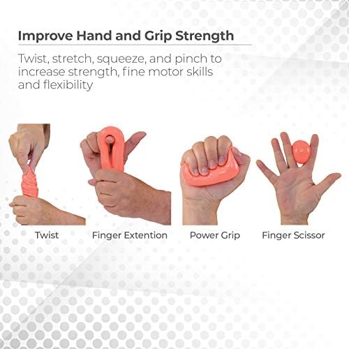 Sammons Preston Therapy Putty, Therapeutic Hand Exerciser, Theraputty for Finger and Hand Rehabilitation, Exercise Putty to Improve Hand Grip Strength, Occupational Therapy, 4 Ounce, Medium Soft, Red