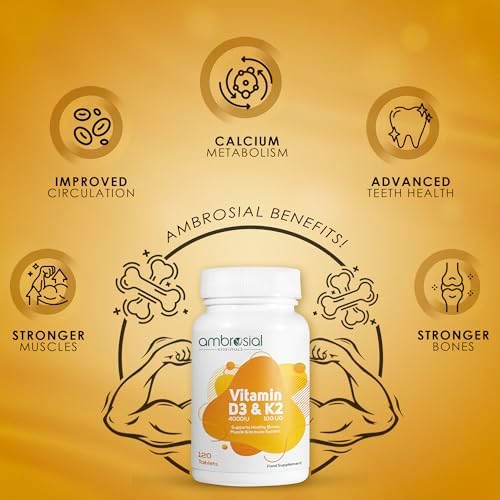 AMBROSIAL Vitamin D3 & K2 Tablets Pack of 1-120 Tablets
