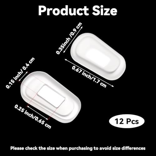 Xinjoduz 6 Pairs Eyeglass Nose Pads Cover, 4mm Wide Hole Clear Silicone Nose Pads for Eyeglass Nose-Pads Soft Cushion Slip-on Eyewear Protective Covers for Noses Bridge Pad Eye Glass Repairing Kit