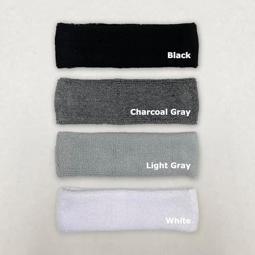 Couver Youth Athletic Sweat Wristbands (3 Pairs) - 2.5" Thick Cotton Terry Cloth Wrist Sweatbands Absorbent Sports Wristbands for Basketball, Tennis, Soccer