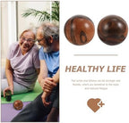 Healifty 2 Pack Baoding Balls 2 Inch Wooden Meditation Balls Chinese Health Exercise Massage Ball for Hands Outdoor Toys Hand Massager