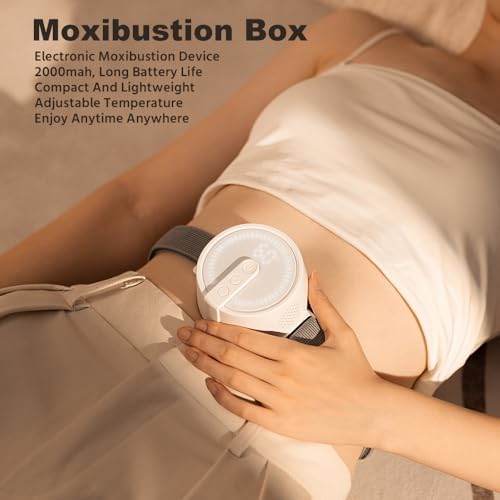 Matouch Smart Smokeless Moxibustion Box, Intelligent Temperature Control, Time Control, LCD Temperature Display, Portable Moxibustion Instrument Electronic Physiotherapy Instrument Set Gift for Woman