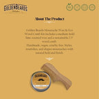 Golden Beards Moustache Wax & Eco Wood Vegan Comb Kit – Medium Hold Wax with Lime Scent & Eco Wood Comb 2.5 in – Handmade, Vegan, Cruelty-Free Moustache Styling Set