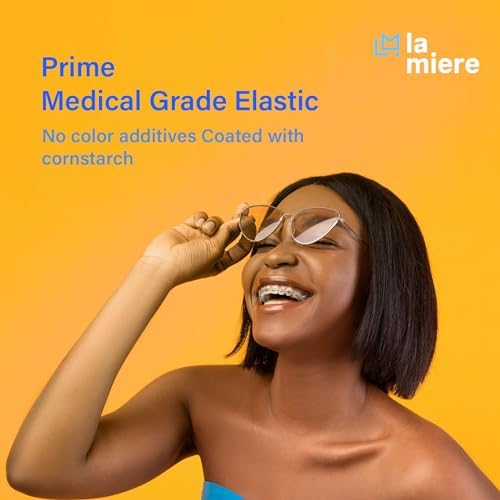 100 Pack Orthodontic Elastics Dental Rubber Bands Intraoral Elastic Bands Black Rabbit (Light, 3.5 Oz, 3/16'')