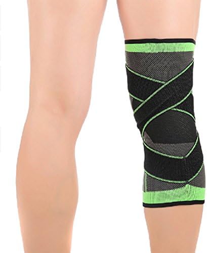 Knee Brace Support for Men Women Knee Compression Sleeve Non-Slip for Running, Hiking, Soccer, Basketball for Meniscus Tear Arthritis ACL Single Wrap (L(15.7''-17.7''),Single Green)