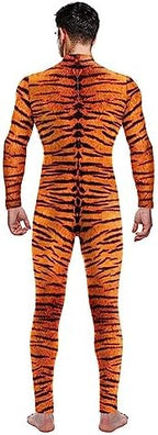 Men's Animal Print Halloween Costume Bodysuit Jumpsuit for Cosplay Party