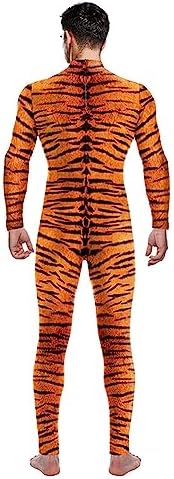 Men's Animal Print Halloween Costume Bodysuit Jumpsuit for Cosplay Party