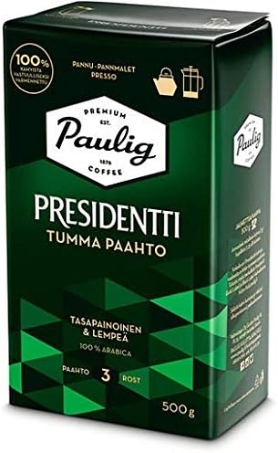 Paulig Presidentti Dark Roast pan ground Coffee 8 Packs of 500g