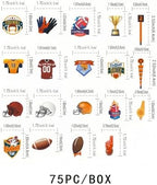 NICIFOAM 75 Pcs Edible Cake Decorations for Rugby Themed Cakes Decoration for Birthdays and Baby Showers Sports-Themed Cupcake Set
