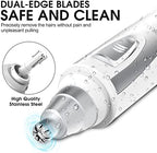 Ear and Nose Hair Trimmer Clipper - 2026 Professional Painless Eyebrow & Facial Hair Trimmer for Men Women,Battery-Operated Trimmer with IPX7 Waterproof,Dual Edge Blades for Easy Cleansing White